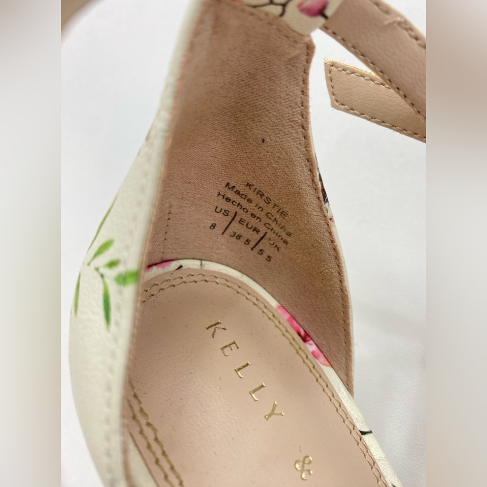Kelly & Katie Floral Women's 3” Heels Cream Pink size 8 shoes sandals wedding - Picture 7 of 12